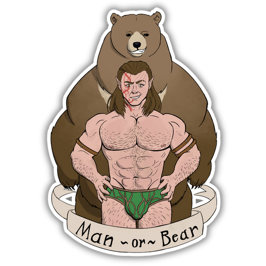 Nate Lands | Man or Bear - Sticker