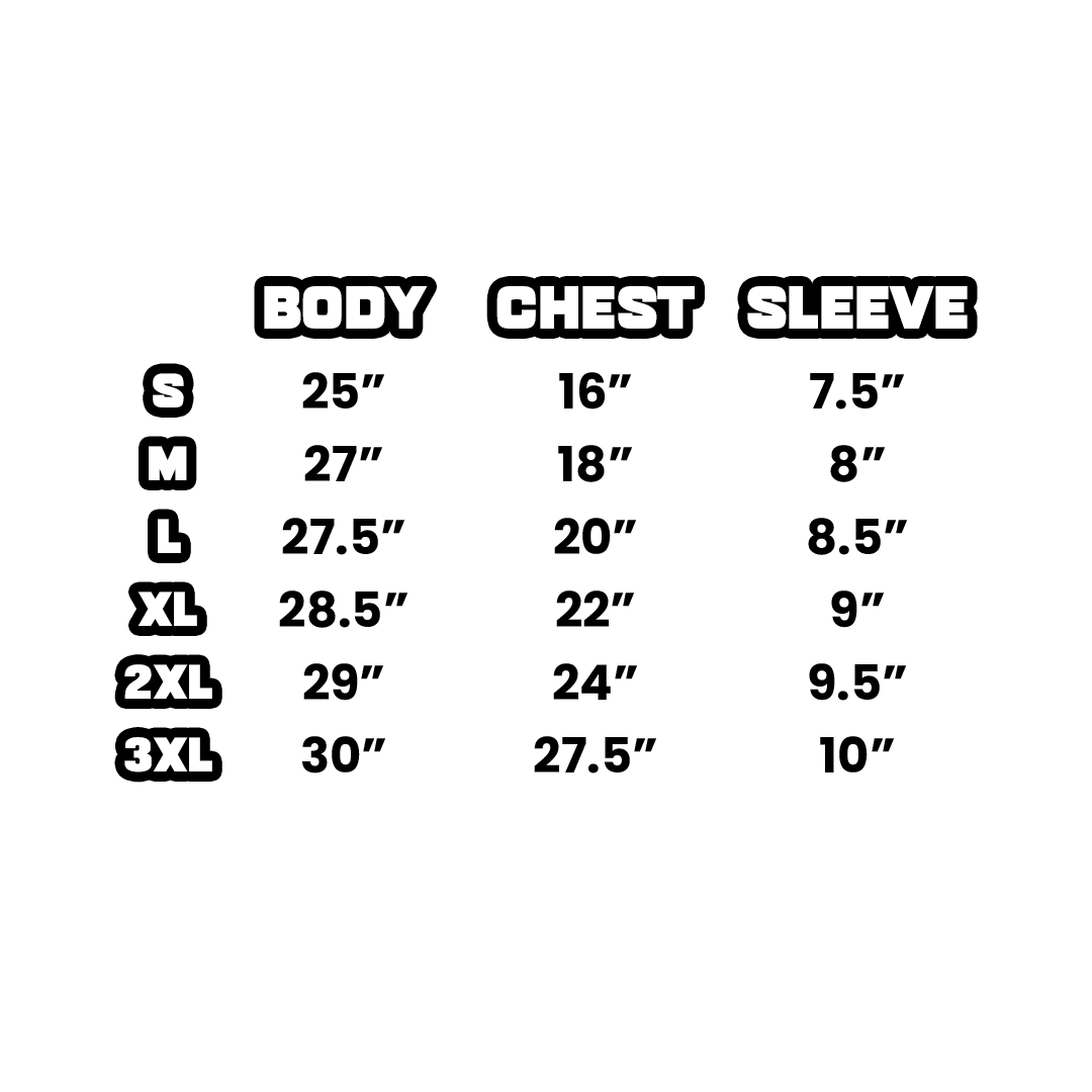  Size Chart